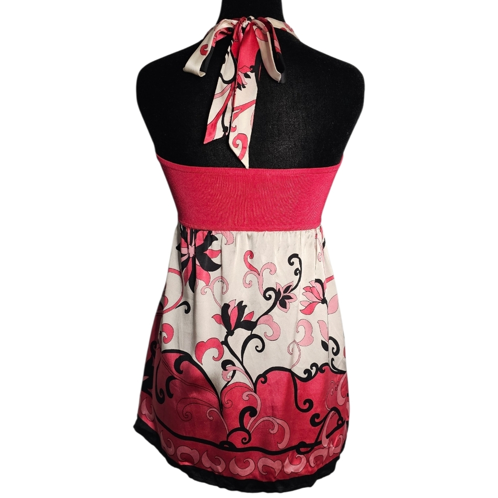bebe Pink and Cream Halter Blouse - Picture 2 of 9